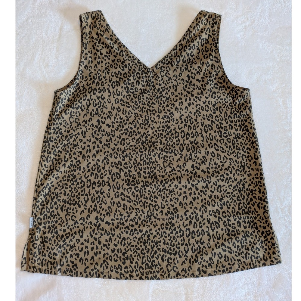 Eddie Bauer Leopard Print Sleeveless V-Neck Layer Camisole Tank Top Women's XS